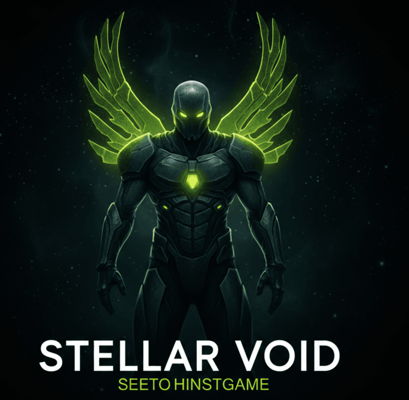 ​A Stellar Void futurisztikus űrállomása neonkék és sárga fényekkel, a kép sarkában a NightGamer Tech&Performance Magazin logójával.
