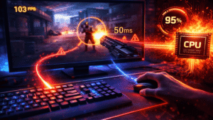 input lag vizualizáció gamer reakció és fps stabilitás Nightgamer stílusban