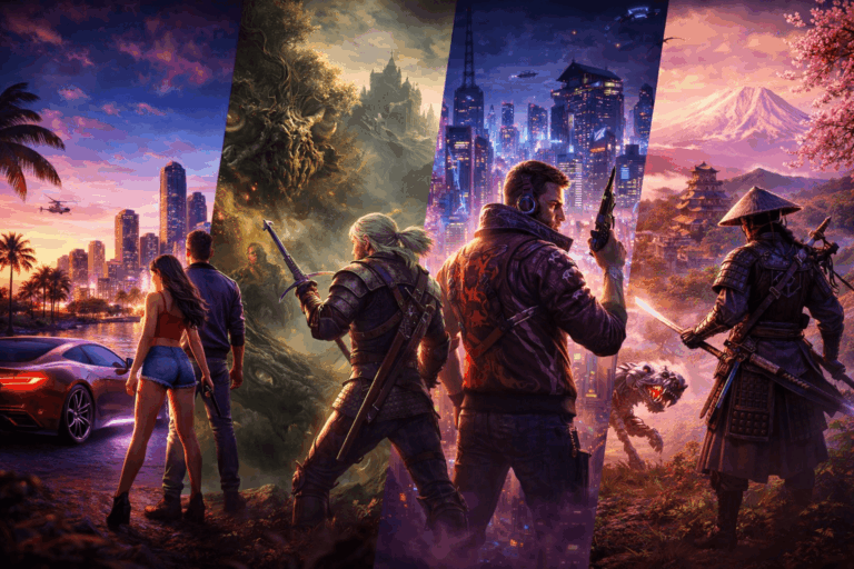 nyílt világú játék városi és természeti környezet látványos open world jelenet