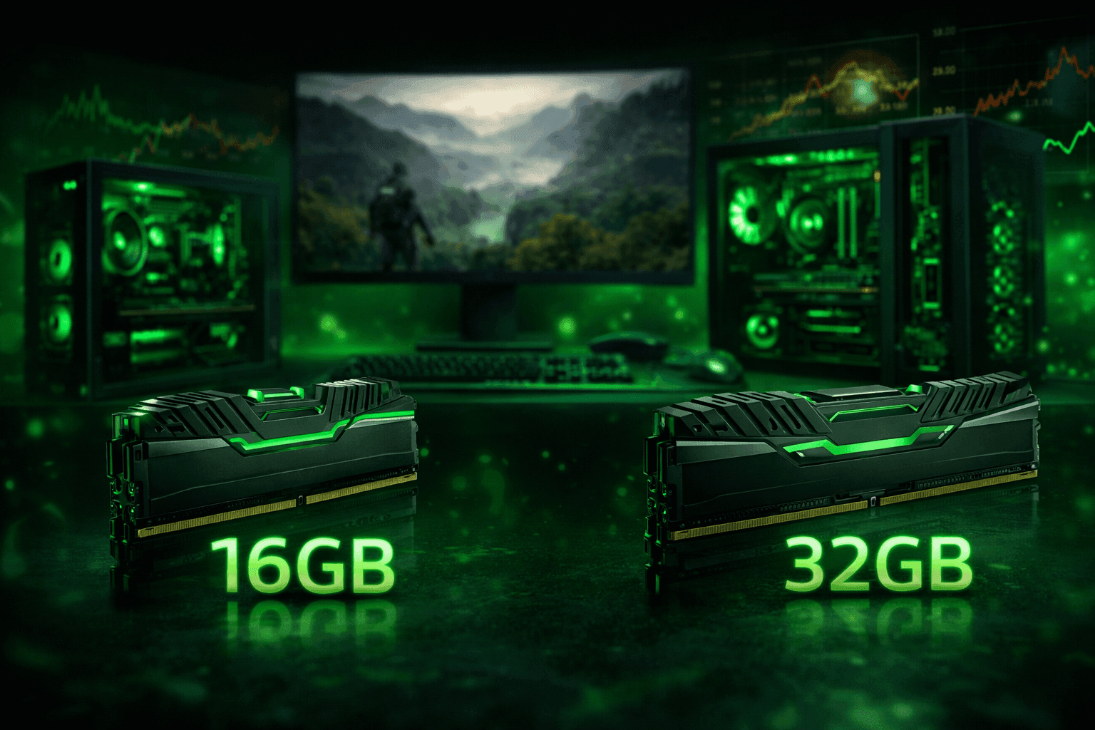 16GB vs 32GB RAM gaming összehasonlítás PC teljesítményhez