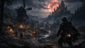 sötét fantasy világ Project Nightingale játék közbeni jelenettel