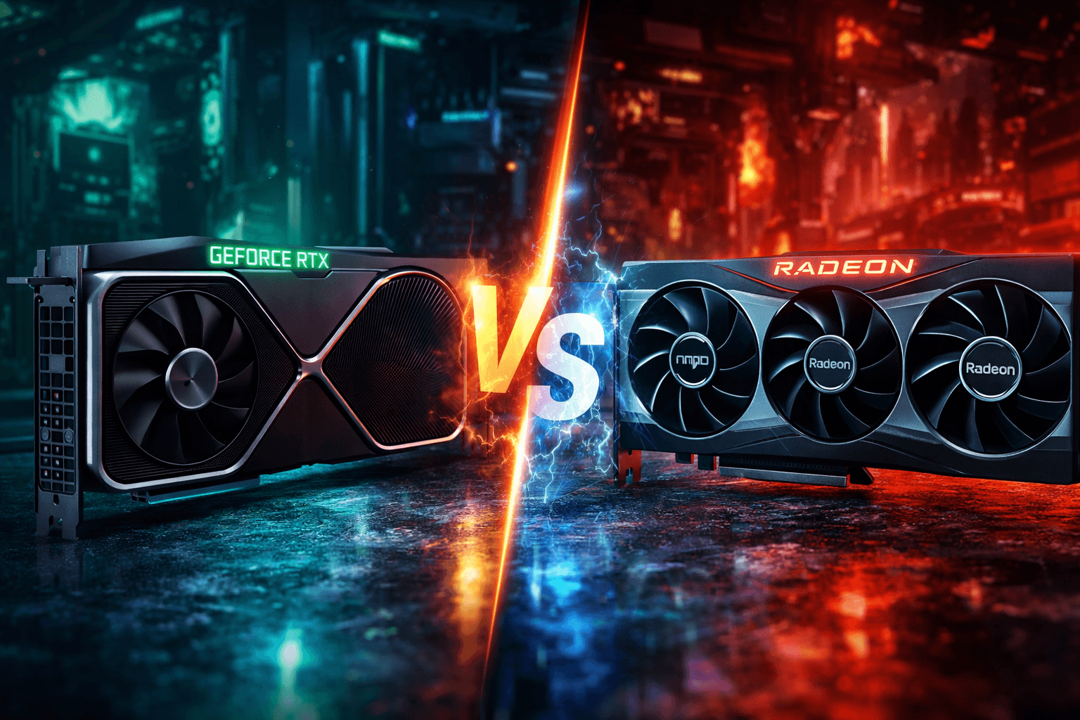 RTX és Radeon videokártya összehasonlítás futurisztikus gaming környezetben