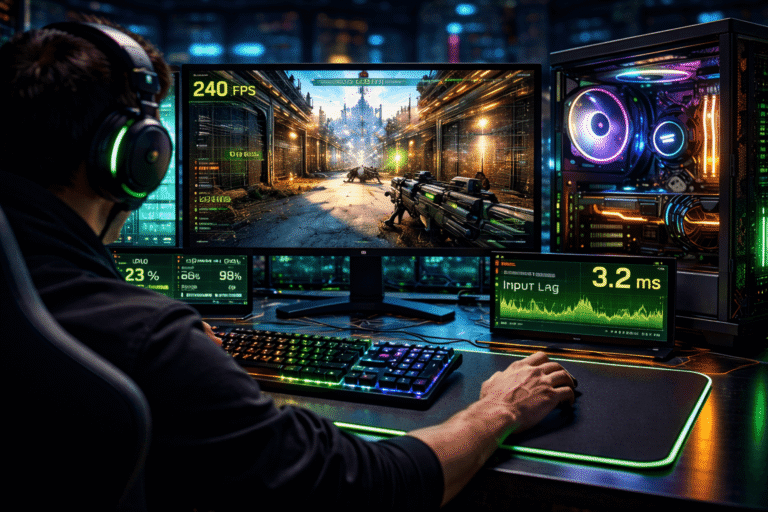 kompetitív FPS játék teljesítmény optimalizálás és alacsony késleltetés gaming környezetben