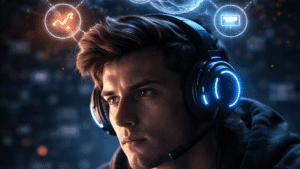 gamer döntéshozatal pszichológia vizualizáció agy és döntési ikonok