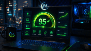 Nightgamer Magazin sebesség 95+ PageSpeed gamer setup vizualizáció