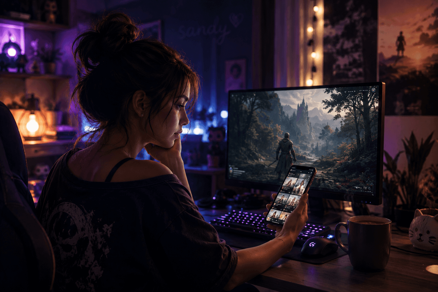 A játékos egy döntés előtt áll egy modern videojátékban, miközben a képernyő a jutalmazási rendszer és a játékélmény kapcsolatát idézi.
