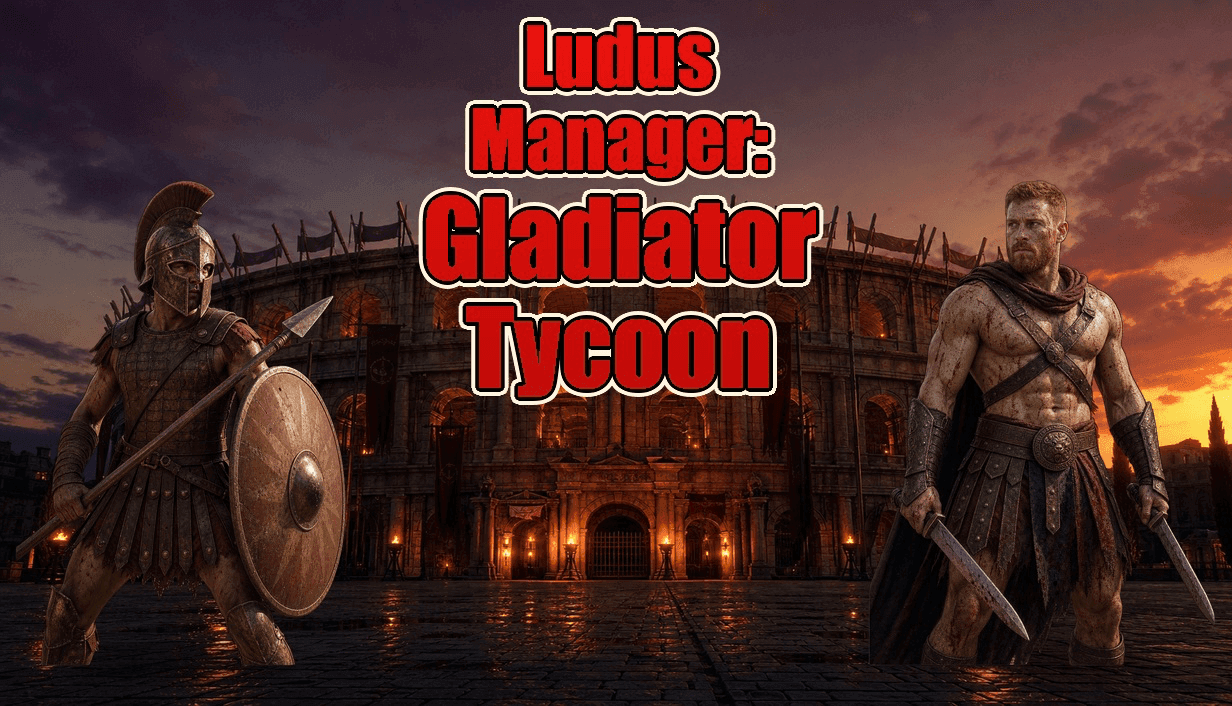 Ludus Manager: Gladiator Tycoon gladiátorai a római aréna előtt