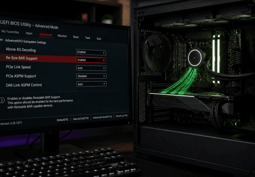 Resizable BAR engedélyezése UEFI BIOS-ban egy modern gamer PC-n