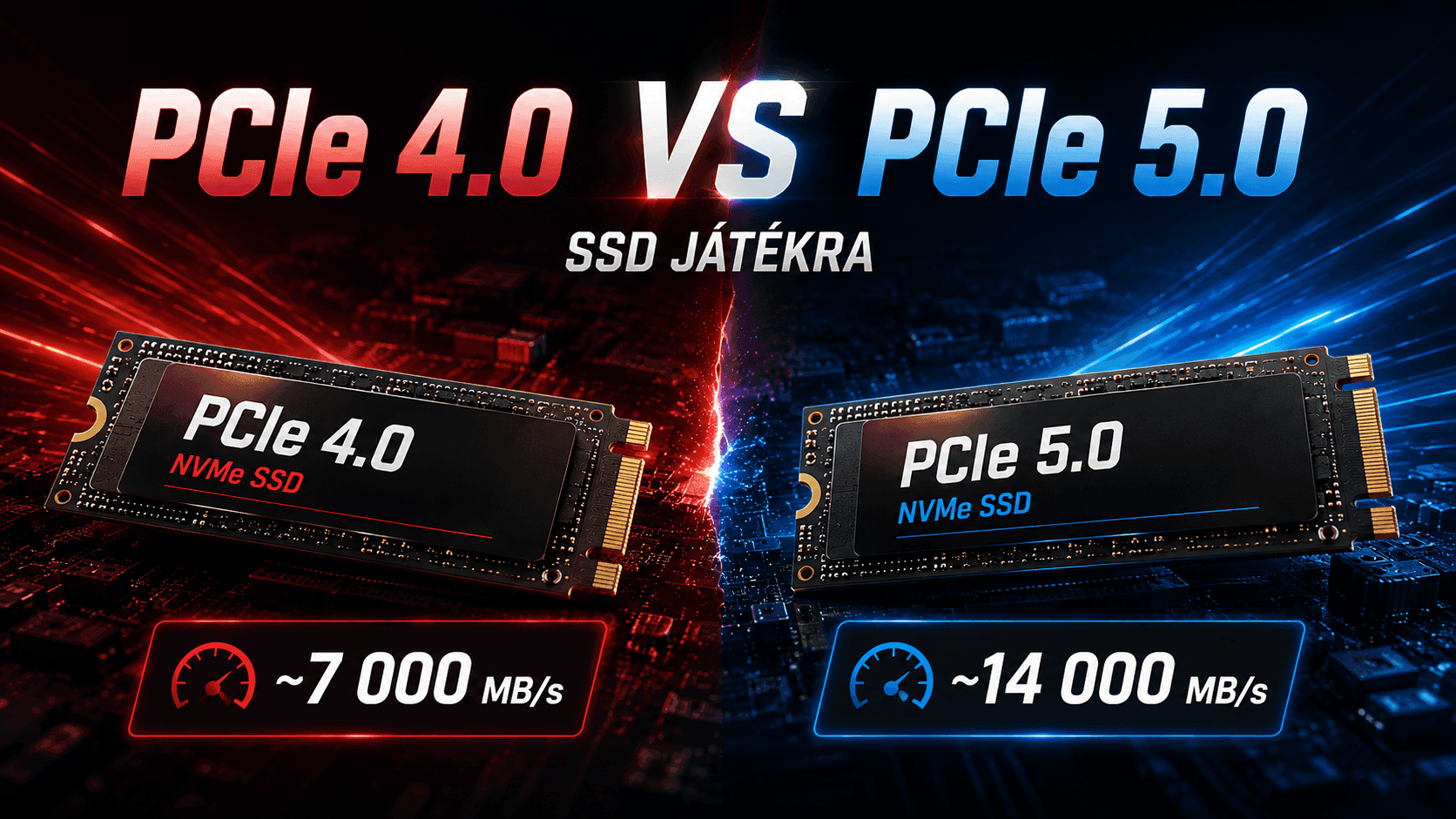 PCIe 4.0 vs PCIe 5.0 SSD összehasonlítás játékra